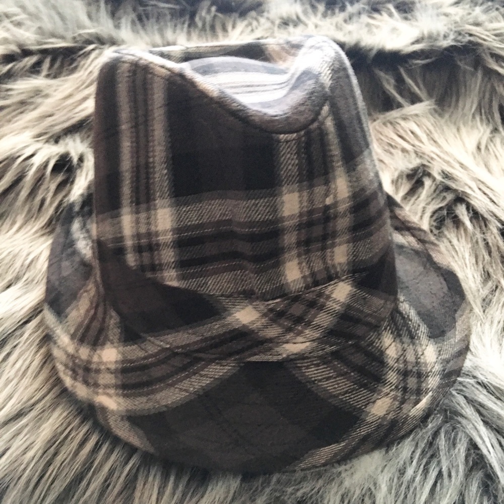 Grey Plaid Hat